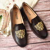 Kolapuri Centre Ethnic Men's Brown Embroidery jutti Shoe