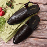 Kolapuri Centre Men's Ethnic Glossy Brown Pathani Sandal