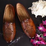 Kolapuri Centre Men's Ethnic Occasual Tan Jutti Shoe