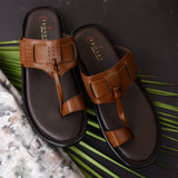 Kolapuri Centre Ethnic Occasual Men's Tan Chappal