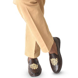 Kolapuri Centre Ethnic Men's Brown Embroidery jutti Shoe