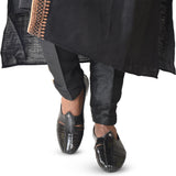 Kolapuri Centre Ethnic Men's Black jutti Shoe