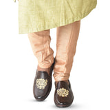 Kolapuri Centre Ethnic Men's Brown Embroidery jutti Shoe
