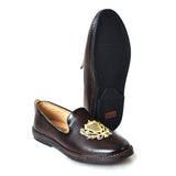 Kolapuri Centre Ethnic Men's Brown Embroidery jutti Shoe