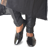 Kolapuri Centre Ethnic Men's Black jutti Shoe