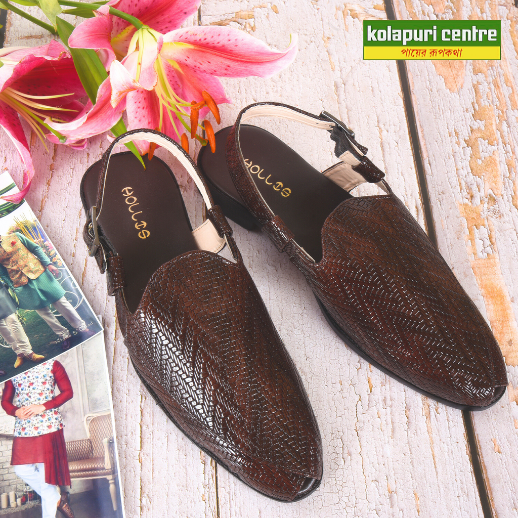 Kolapuri Centre Ethnic Brown Chatae Pathani Sandal