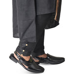 Kolapuri Centre Ethnic Men's Glossy Black Pathani Sandal