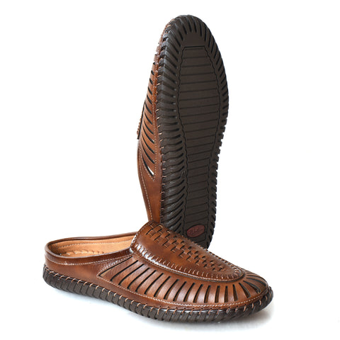Kolapuri Centre Ethnic Men's Tan Slip-On Sandal